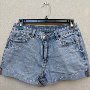 American Eagle Outfitters Light Blue Distressed Jean Shorts